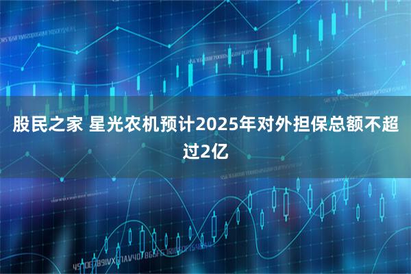 股民之家 星光农机预计2025年对外担保总额不超过2亿
